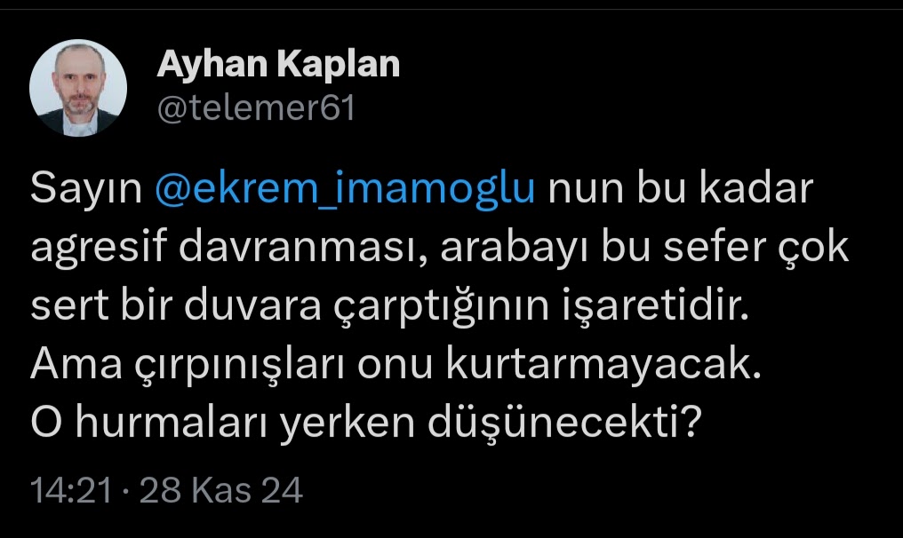 İki ay öncesinden söylemiştik.

Turpun Büyüğü Ekrem İmamoğlu #deprem Satılmış Ayla Tayyip