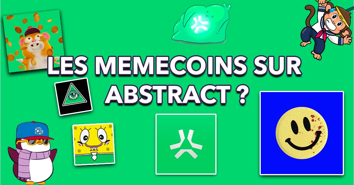 Abstract mainnet aujourd'hui 🔥✳️

Beaucoup de memecoins arrivent sur Abstract Week 1 📆

1️⃣ Liste des plus hypés et mon avis (NFA et DYOR), 
2️⃣ Comment se place-t-on ? ⬇️

⚠️ Les memecoins sont super volatiles. On est sur une nouvelle chain, donc la culture peut mettre du temps