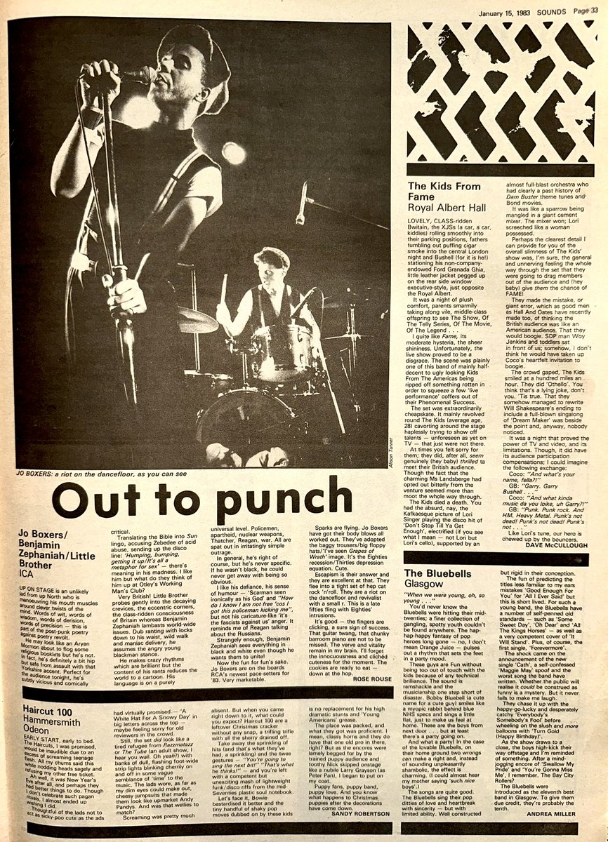 ZoundsAbound's tweet photo. Karen Swayne’s at the ICA for @petewylie @ebtg & #King Winston Smith is at Klub Foot for #UKDecay & #Actified Rose Rouse is at the ICA for @SadeOfficial #TheThreeCourgettes & @rubyturnersoul & then for #JoBoxers & @BZephaniah & #LittleBrother also at the ICA
Sounds Jan 15th 1983 https://t.co/YNmnESqkvA