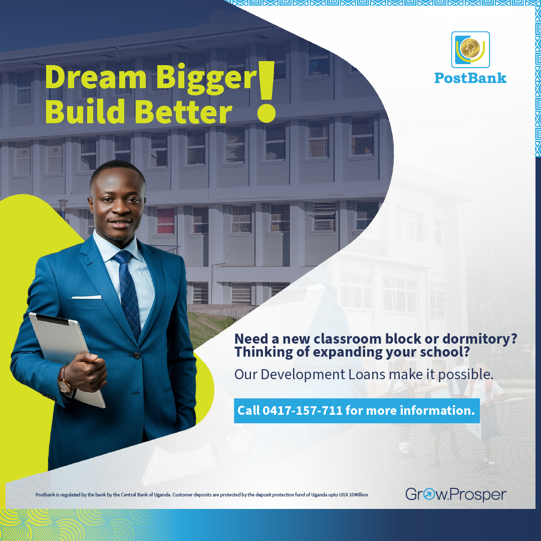 pearlbank_ug's tweet photo. Whether it’s building state-of-the-art classrooms, modern libraries, cozy dormitories, or expanding the school, our Development Loan will turn your vision into reality.
Visit a branch near you or call 0417-157-711 for more information.
#DevelopmentLoan #PostBankUganda #GrowProsper