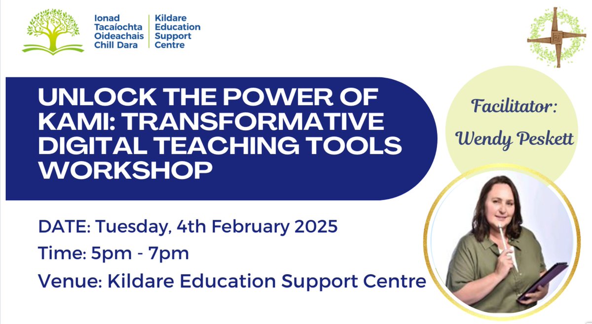 Wendy Peskett CTeach (@wendypeskett) on Twitter photo 1st stop on my #Ireland road trip visiting schools & Education centres is #Kildare on 5th Feb. Come join me to get free training & trial with Kami & become Kami Certified.
Register here meetkami.com/ECKildareKami
<a href="/GegIreland/">GEGIreland</a> <a href="/KECtweet/">Kildare ESC</a> #irishteachers <a href="/NicoleRennieZA/">Nicole Rennie 🇿🇦 Head of Biz Dev EMEA</a> <a href="/andrewc_1988/">Andrew Campbell</a> 1st stop on my #Ireland road trip visiting schools & Education centres is #Kildare on 5th Feb. Come join me to get free training & trial with Kami & become Kami Certified.
Register here meetkami.com/ECKildareKami
<a href="/GegIreland/">GEGIreland</a> <a href="/KECtweet/">Kildare ESC</a> #irishteachers <a href="/NicoleRennieZA/">Nicole Rennie 🇿🇦 Head of Biz Dev EMEA</a> <a href="/andrewc_1988/">Andrew Campbell</a>