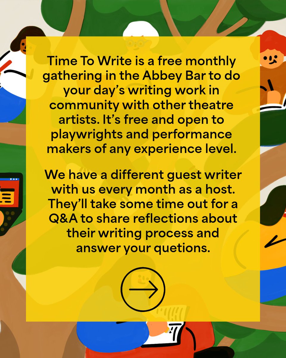 AbbeyTheatre's tweet image. Guess what time it is? #TimeToWrite is back! 📝✨

Our free monthly gathering for playwrights and performance makers working on a writing project returns on February 10, with guest writer Shaun Dunne 👏