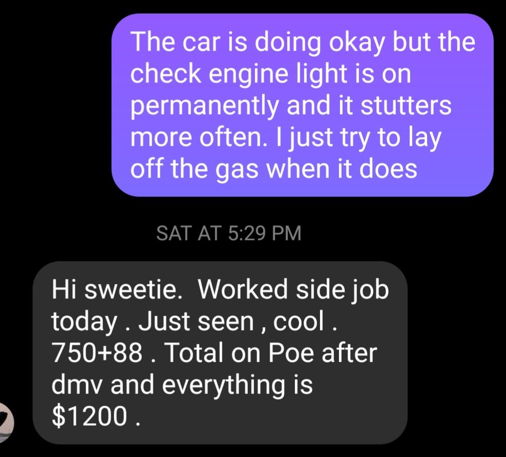 Putting this here since I don't have much else I can do

Asking for donations (link in replies)

Missing a lot of work from my accident injuries, too hurt to draw well enough to open comms, and I owe my dad 2k for the replacement car (he calls it poe)

Thank u for reading :(