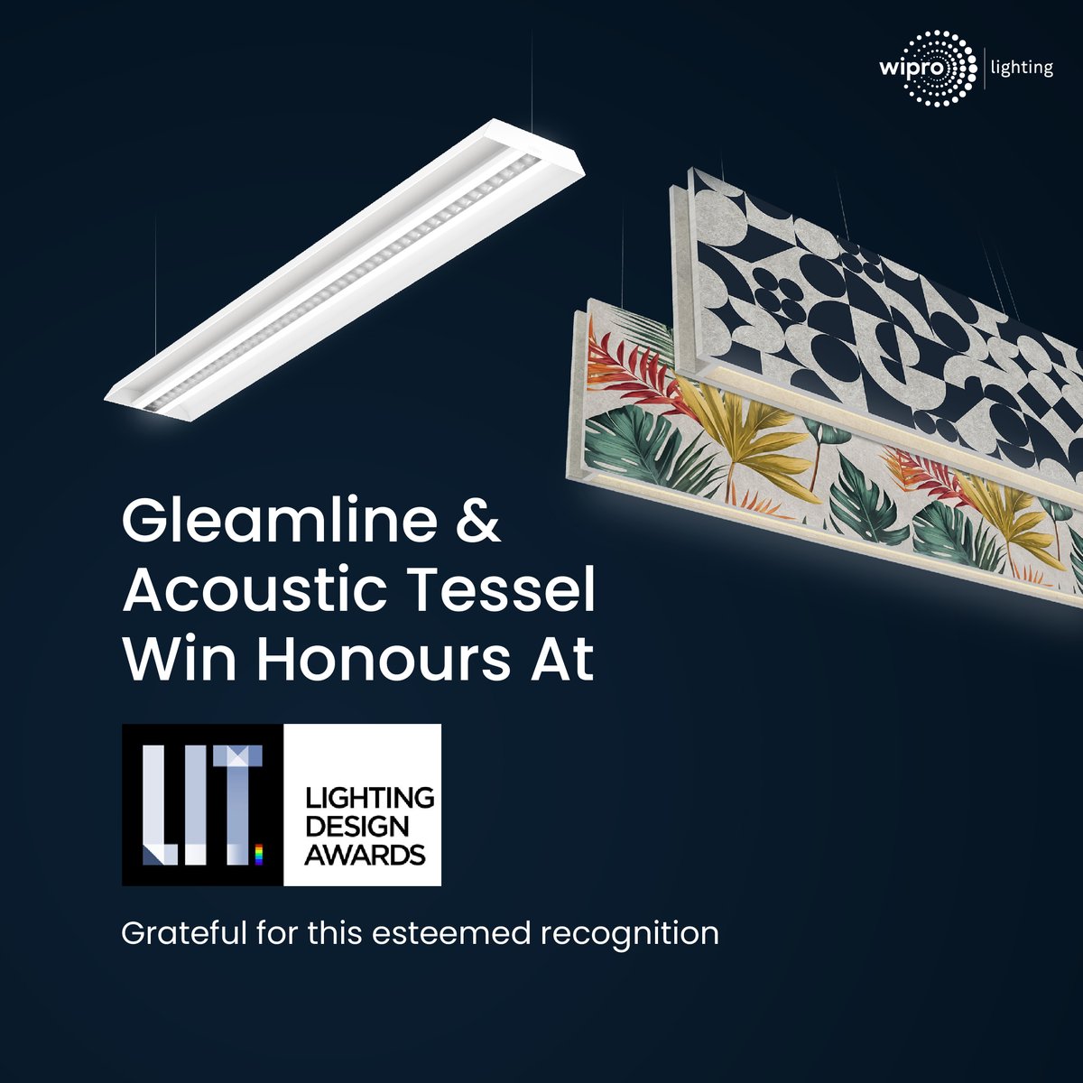 lighting_wipro's tweet image. Wipro Lighting is proud to win the prestigious LIT Awards for our innovative products, Gleamline &amp;amp; Acoustic Tessel. Kudos to the team behind this success!

#wiprolighting #litawards #lightinginnovation #awardwinningdesign #proudmoment