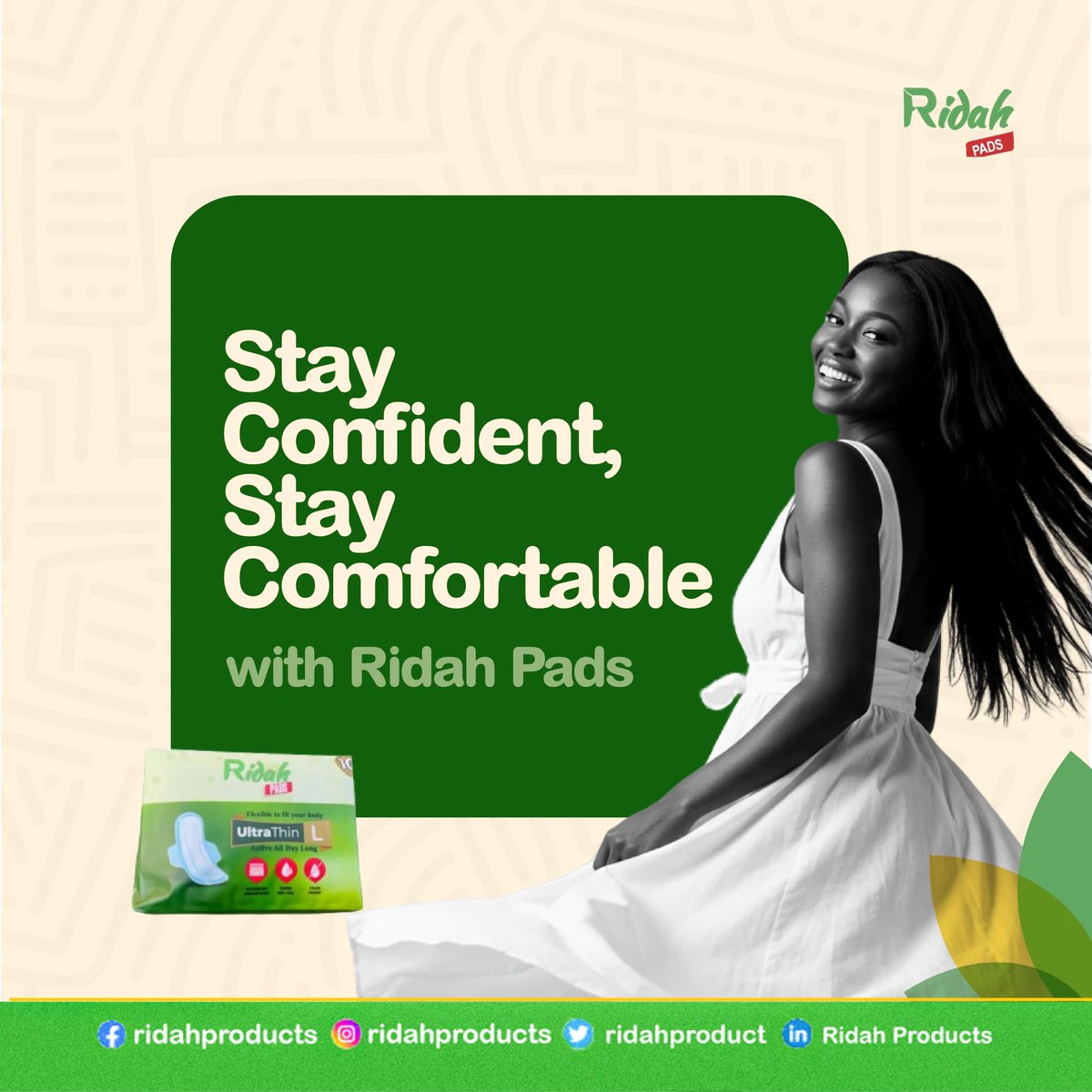 RidahProduct's tweet image. Girl! Ridah Pads has got you covered all day long.

Shop your la today from and supermarket near you. 

#ridahpads #safe #nostain #menstralcycle #preiumquality #secure #strongwings