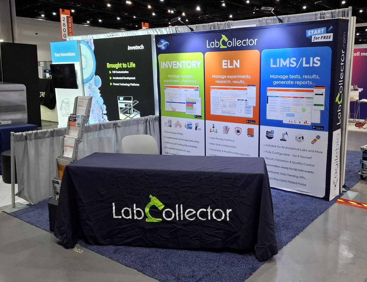 agilebio's tweet image. Getting ready for @SLAS_Org 2025! 🎉

Booth 3020 setup is almost done, and we’re excited to meet you all. Let’s talk about how LabCollector helps automate and manage lab data and workflows.

#LabCollector #AgileBio #LIMS #Automation