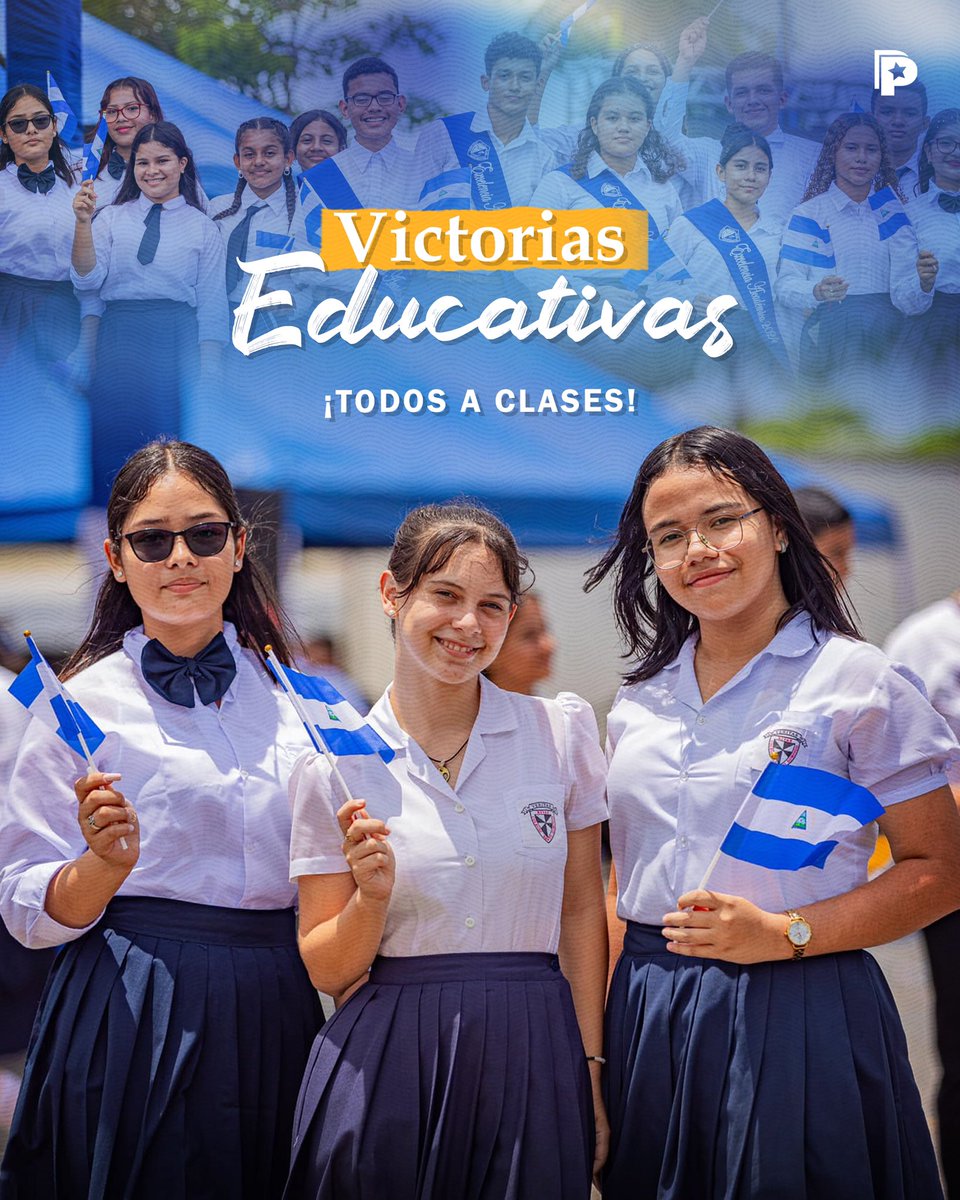 📚✨ Hoy, Nicaragua se llena de vida con el entusiasmo de miles de niños, niñas y jóvenes que inician su camino hacia el aprendizaje y los sueños. 🌟👩‍🏫👦 Este primer día del ciclo escolar marca el inicio de un año lleno de #VictoriasEducativas y grandes metas por alcanzar. 🇳🇮🎒🙌