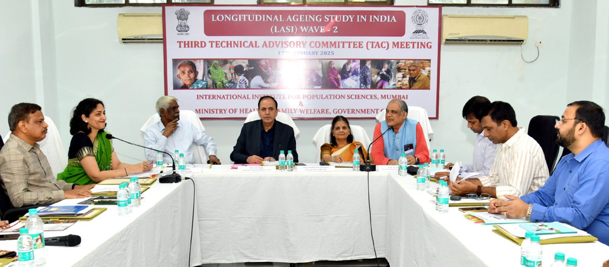 LASI_India's tweet photo. 📸✨ Glimpses from the 3rd TAC Meeting of LASI Wave 2 at IIPS, Mumbai (17th Jan 2025)!

Experts &amp; ministry officials came together to share insights for advancing health &amp; ageing research in India.

Check out the highlights! 🌟

#LASIWave2 #HealthResearch #Ageing #IIPS https://t.co/wVQWaEelU9