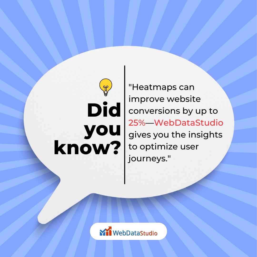 WebDataStudio's tweet photo. 📊 Heatmaps can improve website conversions by 25%!
With WebDataStudio, unlock insights to optimize user journeys. 

🔗Visit us: https://t.co/W8cx7fElsJ
#DidYouKnow  #Heatmaps #BjliStudio #NotifyStudio #WebDataStudio #UptimeStudio #PusherStudio #TeamStudio #iRootTechnologies https://t.co/5B2NuP6cn8