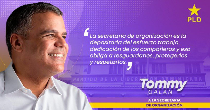 “La secretaría de organización es la depositaria del esfuerzo, trabajo, dedicación de los compañeros y eso obliga a resguardarlos, protegerlos y respetarlos.”
<a href="/PLDenlinea/">PLD</a> <a href="/ElPeledeistard/">El Peledeista</a> <a href="/innovacionpld/">InnovacionPLD</a> <a href="/serviralpartido/">Servir al Partido</a> <a href="/Elcompanero_/">Elcompañero</a>