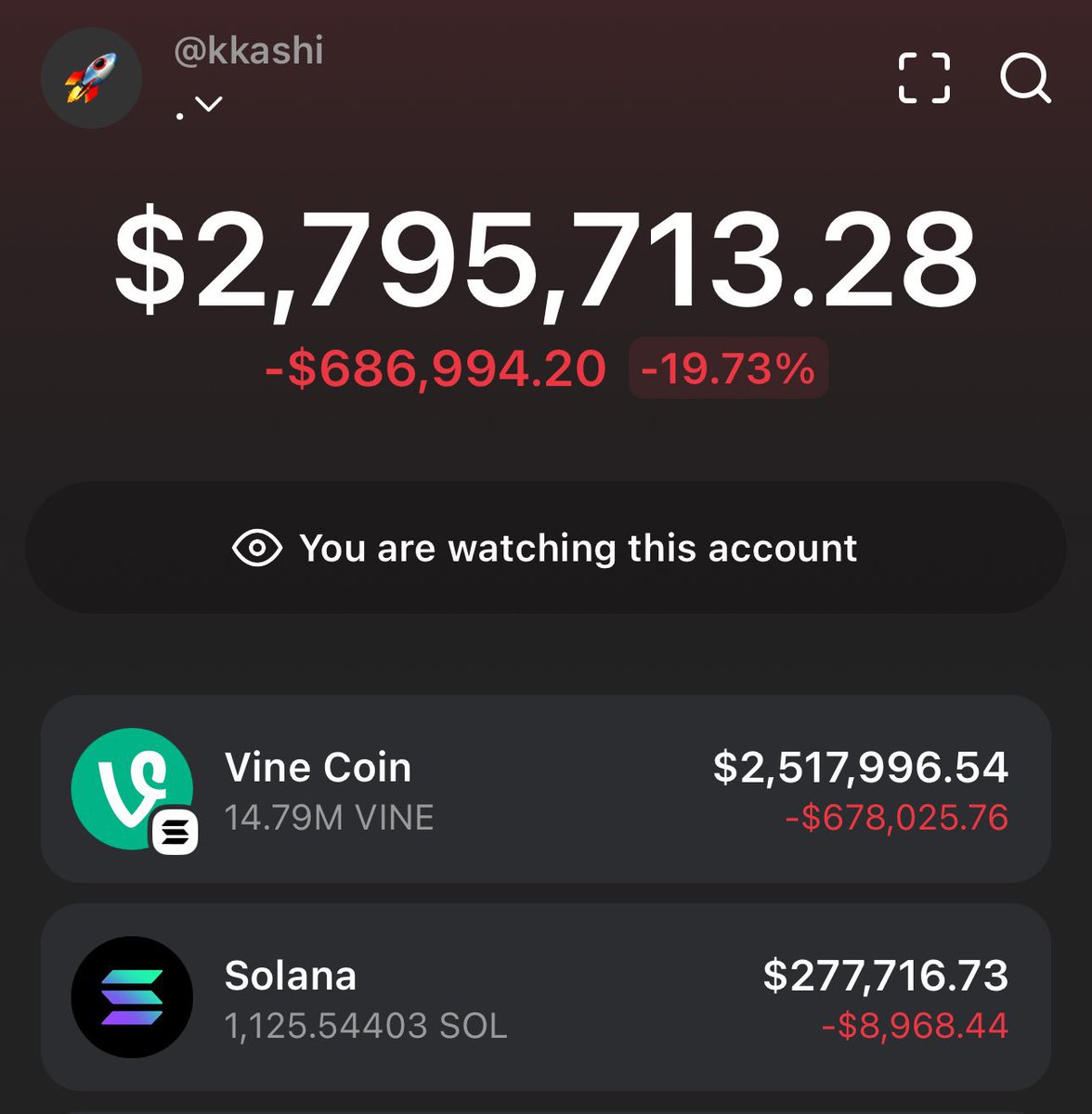 Mkmaly_'s tweet photo. 🚨🚨🚨🚨🚨🚨🚨:

متداول قام بشراء عملة $Vine بقيمة 756$ دولار فقط عند الإطلاق والآن لديه حوالي 2,796,000$ مليون دولار خلال اقل من اسبوع! https://t.co/qbwwyPc3OT