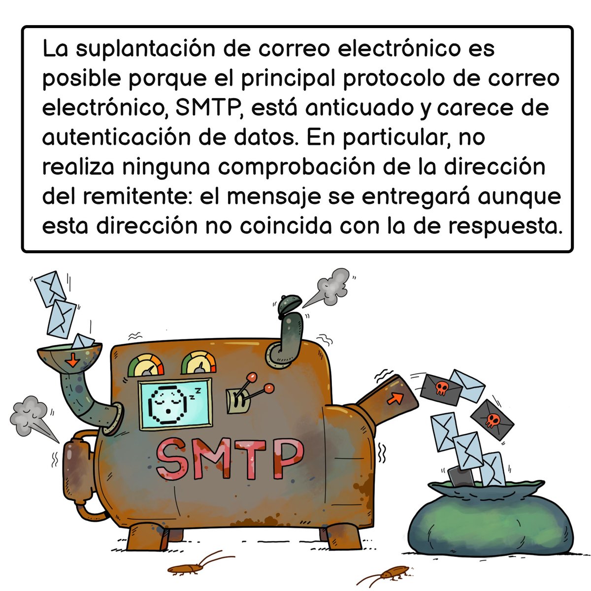 KasperskyES's tweet photo. Email spoofing, una técnica habitual que utilizan los estafadores para engañarte. 🎭📩 https://t.co/q5DvClqKas