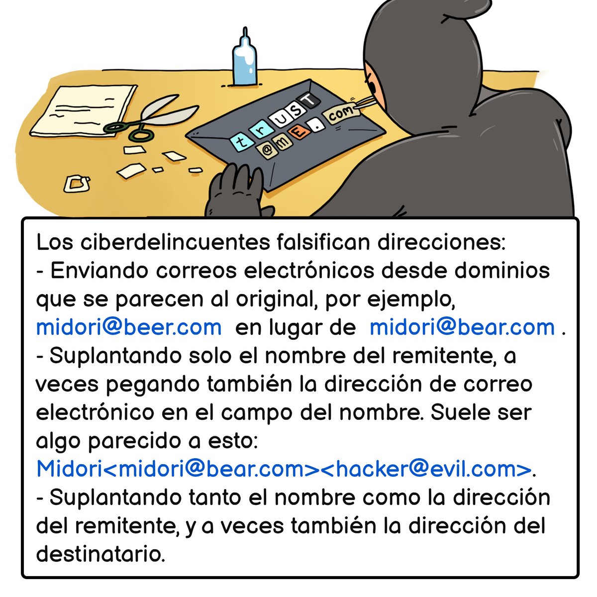KasperskyES's tweet photo. Email spoofing, una técnica habitual que utilizan los estafadores para engañarte. 🎭📩 https://t.co/q5DvClqKas