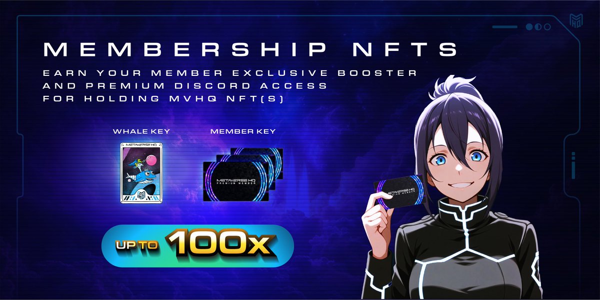 Metaverse_HQ's tweet image. NFT Membership Booster 🚀

Earn a passive weekly Booster for every MVHQ NFT you own. Each NFT you hold increases your Booster earned per week with a maximum Membership Booster of 100x

Note: You must hold the MVHQ NFT(s) in your wallet connected to the MVHQ App to qualify