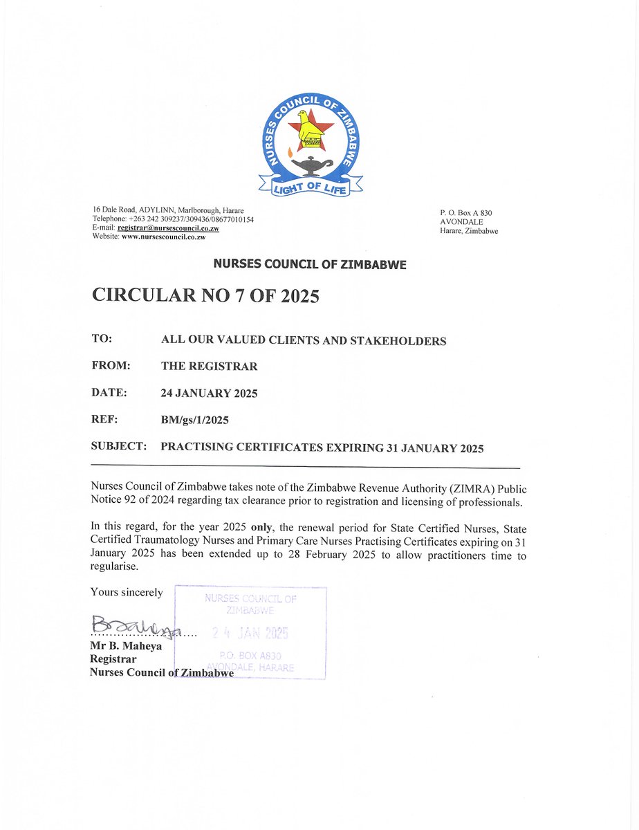 Nurses Council of Zimbabwe tweet media