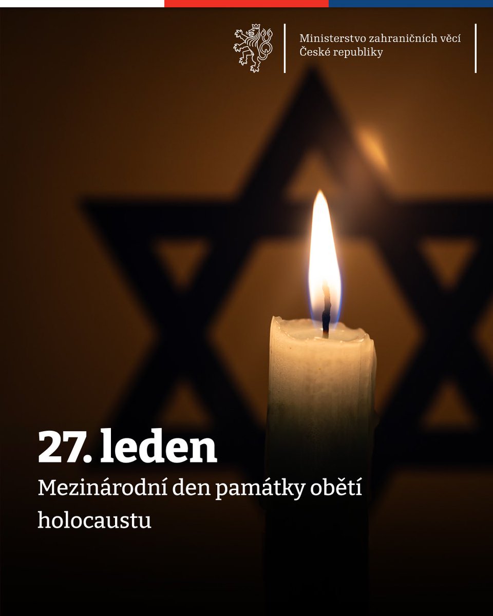 mzvcr's tweet photo. 🕯️ Dnes si připomínáme Mezinárodní den památky obětí holocaustu a 80 let od osvobození Osvětimi. Nikdy nesmíme být lhostejní ke zlu, které se ve světě děje. Jak řekl Elie Wiesel: „Opakem lásky není nenávist, nýbrž lhostejnost.“ #WeRemember https://t.co/erXiOgjmqz