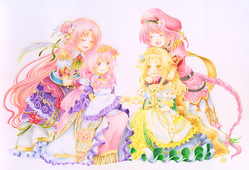 本編にてブロッサムヒル・ロータスレイク共同作戦開始につき。「幼馴染でライバル!」(1/5)
#花騎士10周年
#フラワーナイトガールイラスト