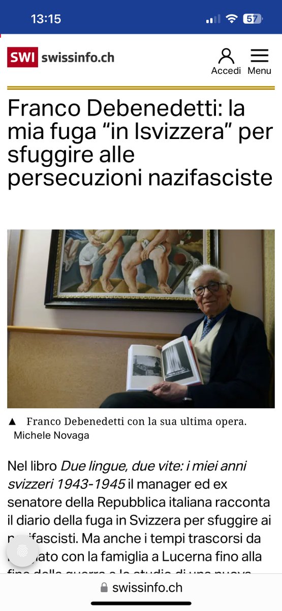 In occasione della #giornatadellamemoria del #27gennaio2025, su <a href="/swissinfo_it/">swissinfo.ch</a>  racconto la storia di #FrancoDebenedetti e della sua famiglia costretti a rifugiarsi in #Svizzera per sfuggire alle persecuzioni nazi-fasciste. swissinfo.ch/ita/storia/fra…
