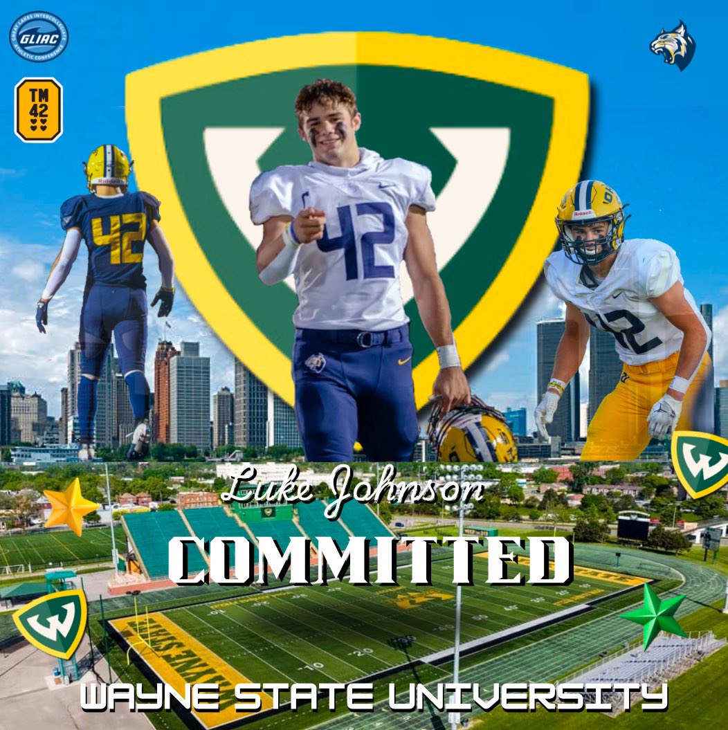 Luke_Johnson31's tweet photo. I’m super excited to announce that I will be continuing my academic and athletic career at Wayne State University. Huge thanks to my family, friends and coaches that have supported be throughout the years. Excited for the next chapter. 313 let’s go! 🔰
.
.
.
Inspiration: 734graphics