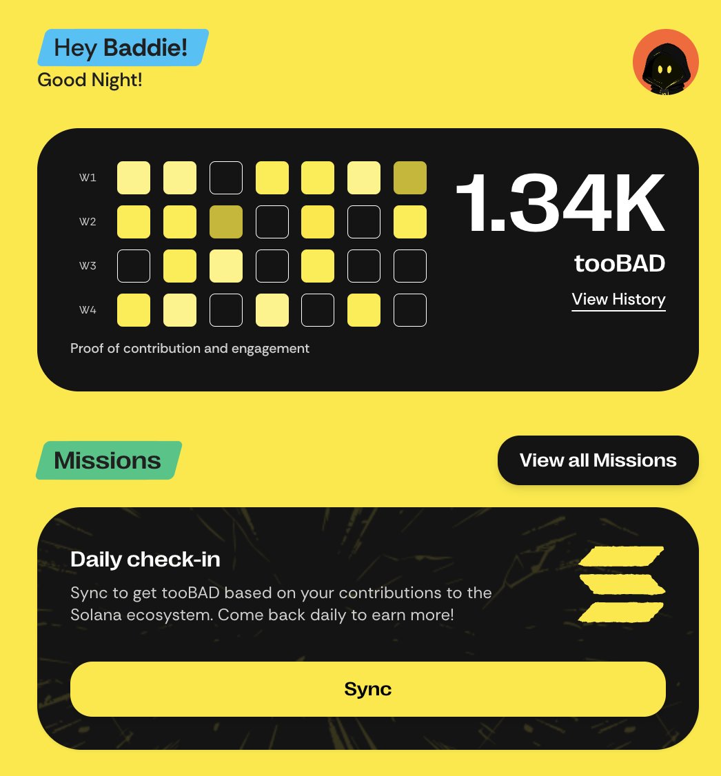 It’s time to make earning simple and fun 😉

Say hello to Earn BAD, where being bad finally pays off.

The rewards are waiting. Start stacking now 🪙