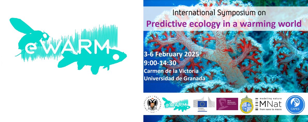 🔴 𝗣𝗿𝗼𝘆𝗲𝗰𝘁𝗼 𝗲𝗪𝗔𝗥𝗠 | Simposio de Ecología Internacional: "Predictive Ecology in a Warming World" <a href="/MSCActions/">Marie Skłodowska-Curie Actions</a> #MSCA #Ecology

📅 𝗙𝗲𝗰𝗵𝗮: 3-6/ feb /2025
🧮 𝗢𝗿𝗴𝗮𝗻𝗶𝘇𝗮: <a href="/CanalUGR/">Universidad Granada</a> 
🚩 𝗠𝗼𝗱𝗮𝗹𝗶𝗱𝗮𝗱: Presencial
ℹ️ 𝗡𝗼𝘁𝗶𝗰𝗶𝗮: sl.ugr.es/0ep7 ✅