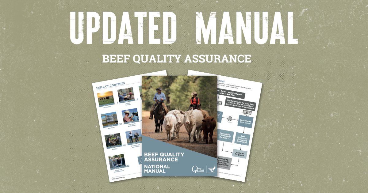 The updated Checkoff-funded Beef Quality Assurance National Manual is here. It’s your guide for science-backed practices to enhance beef quality and uphold consumer trust. Get the details now: bit.ly/4047rKv #BeefCheckoff