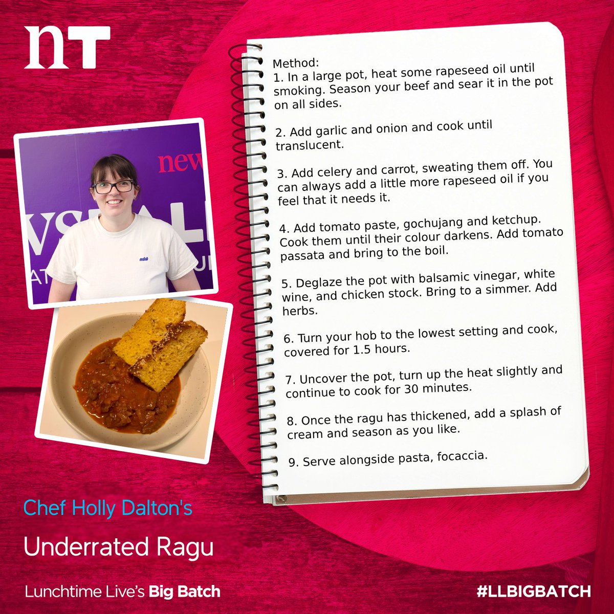 For this week's #LLBigBatch <a href="/daly_anna/">Anna Daly</a> was joined by Chef Holly Dalton to look at her uniquely-delicious ramen and ragu recipes! ⬇️