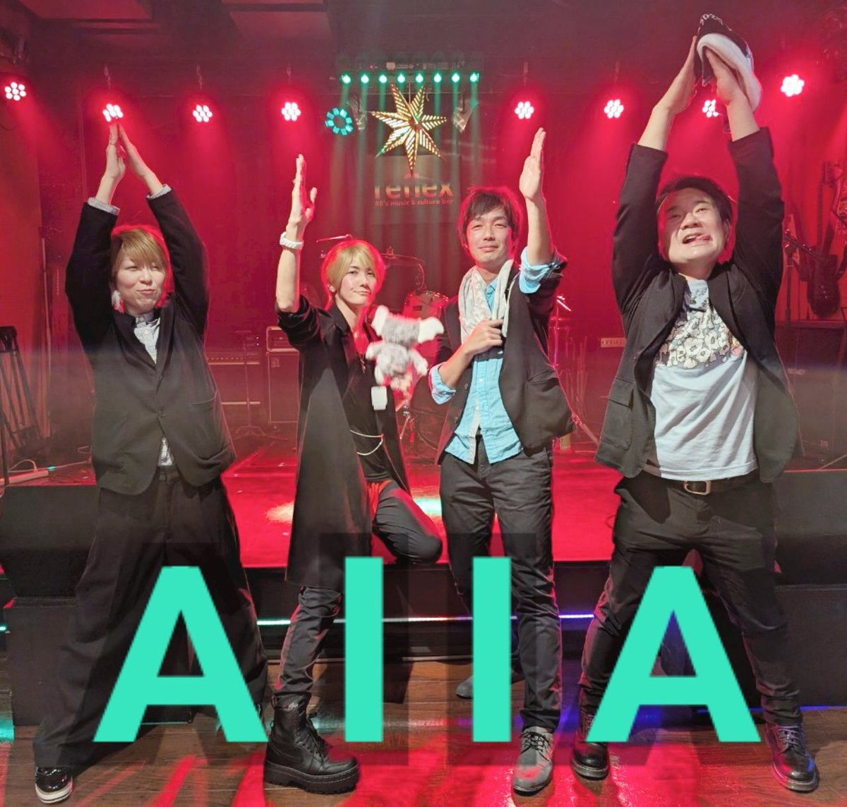 AllA_20th's tweet photo. 昨夜、
2025.1.26 AllA 20th Anniversary LIVE 第3弾
3SONGS LIVE at reflex

怪我も無く、無事終了しましたー！！
👏☺️☺️☺️☺️☺️☺️👏

AllAに関わってくださった全ての方々
本当にありがとうございました！🩷

SET LIST
M-1 ホワイトロード
M-2 口唇
M-3 グロリアス

ついに人文字AllAをやっちまった… https://t.co/NiNnhytE75