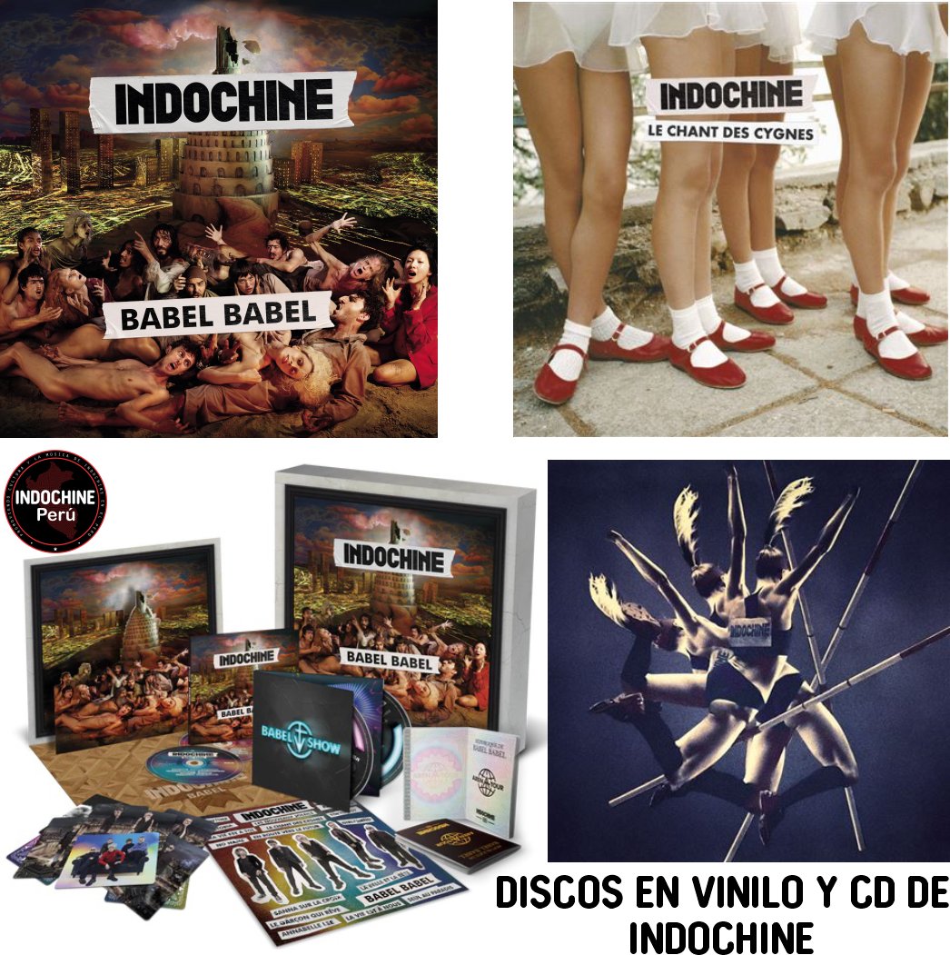 ¡Hola a todos!
Hasta ahora se sacaron 2 singles:
-Le Chant des cygnes
-La belle et la bête
¿Qué canción del #BabelBabel te gustaría que sea el próximo single?

#BoutiqueIP forms.gle/mbgv6JZAvq3pnD…

#Vinilos #CD #Indochine #Indichineperu #Album #RockPop #Pop #Cancionesfrancesas