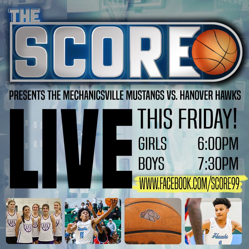 LIVE BASKETBALL ACTION! If you can't make it to the Mechanicsville High at Hanover High basketball games this FRIDAY check out our live stream on facebook.com/score99.  This is our biggest shoot of the year!  Check it out! #tv99internsrock