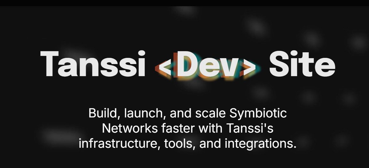 🚀 Build, launch, and scale your Symbiotic faster with <a href="/TanssiNetwork/">Tanssi</a> powerful infra 
🔧 Launch a Tanssi-Powered Network in minutes
⚙️ Develop with EVM tools to supercharge your dev journey
🔍 Explore Tanssi's features &amp; security via Symbiotic
👉Start: docs.tanssi.network