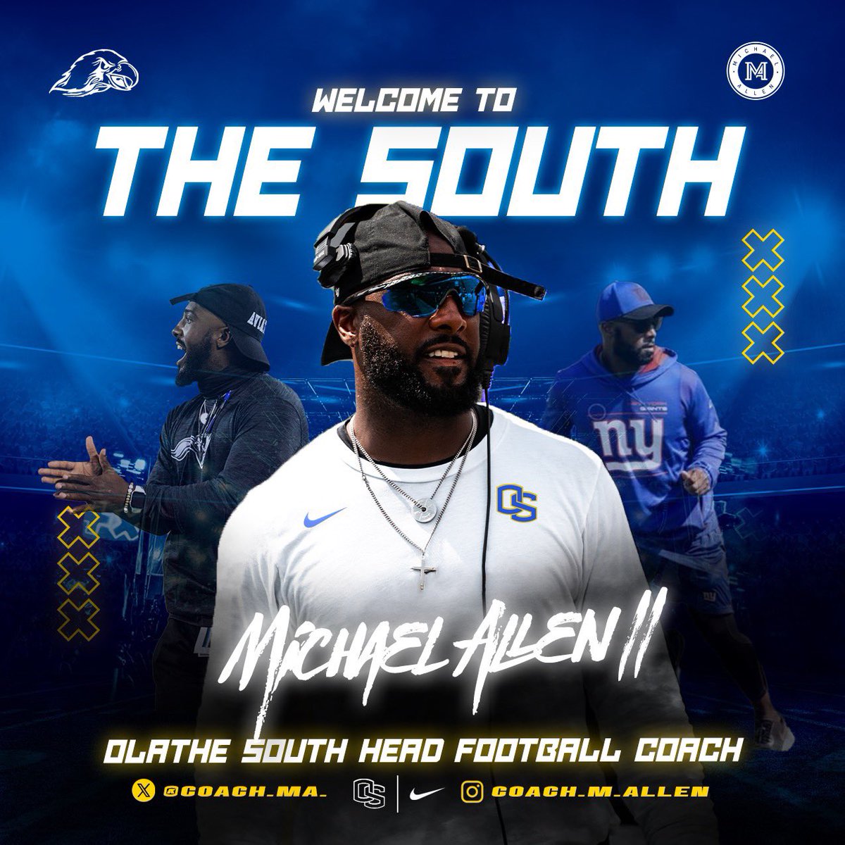 osffbc's tweet image. Welcome to The Nest, Head 🏈 Coach @Coach_MA_! 🔵💪🔵💪🔵 #LetsSoar 🧱by 🧱!!