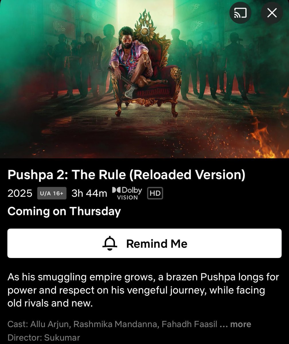 startalkies_ofl's tweet photo. OTT Alert - #Pushpa2 Extended cut (3 Hrs 44 Mins) streaming on Netflix from Jan 30
#Pushpa2Reloaded
#pushpatherulepart2 https://t.co/StQW4OB2VI