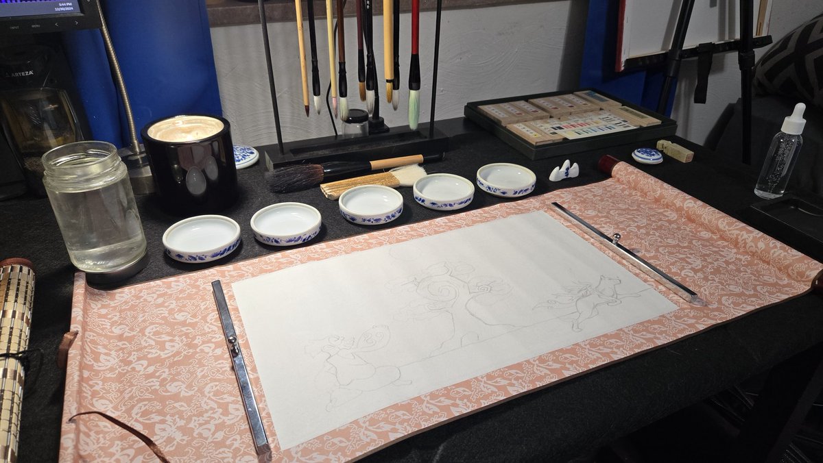 VeiledWorks's tweet photo. I've basically ignored this site for a bit but I've been working on a #Okami #fanart sumi-e painting. 

Done with traditional sumi ink sticks.
Wanna see more? 

Follow me over on the other one 🦋 https://t.co/YaqORqyk95