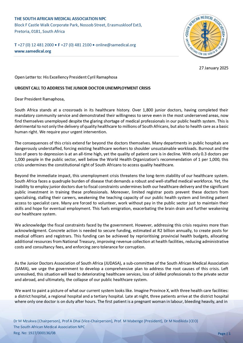 The South African Medical Association (SAMA) tweet media