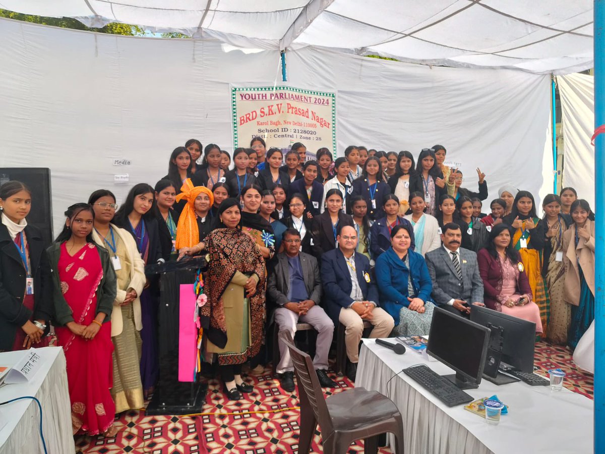 mpa_india's tweet photo. Students of BRD Sarvodaya Kanya Vidyalaya, Prasad Nagar, Karol Bagh,  New Delhi showcased the Youth Parliament sitting during evaluation of the 57th Youth Parliament Competition, 2024-25 for  Delhi Schools today.
#NYPS https://t.co/UW9HwwBVSl