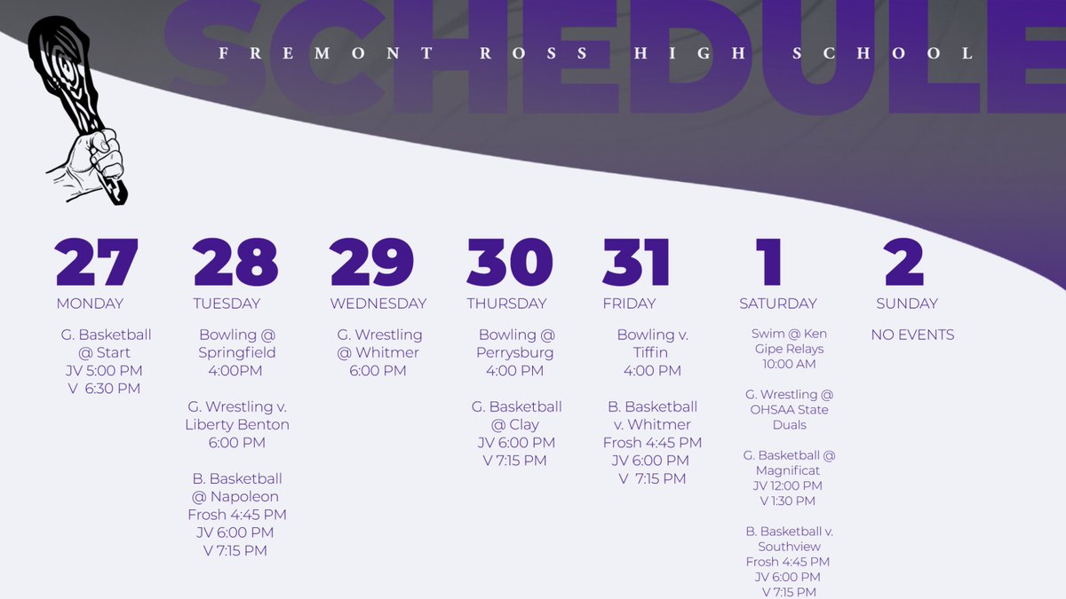 Final week of January, and all our teams are in action! Only a few weeks left in the winter season for some athletes and teams—don’t miss your chance to cheer them on.