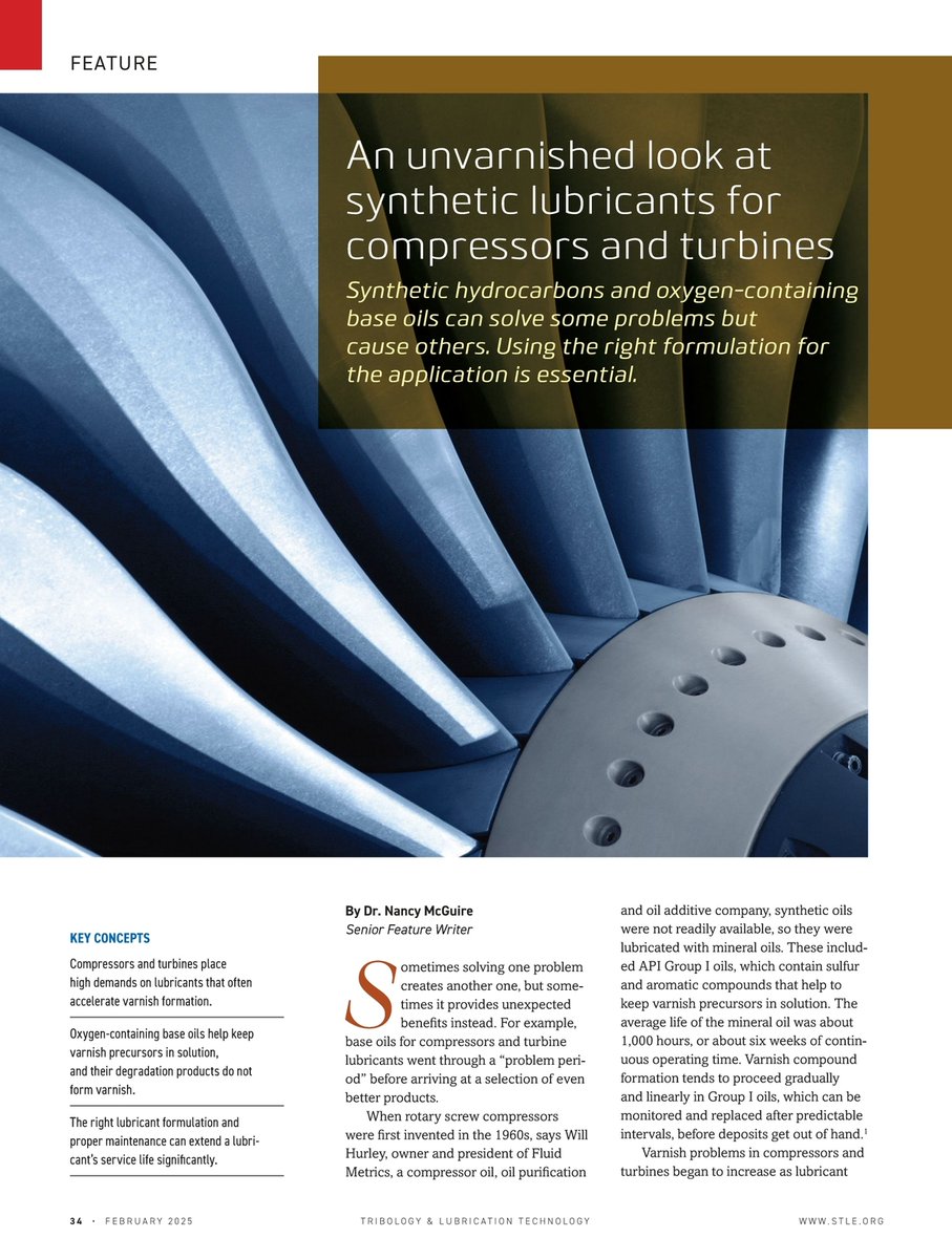 FluitecIntl's tweet image. Find the latest article that Greg Livingstone contributed to, "An unvarnished look at synthetic lubricants for compressors and turbines" in the STLE TLT Digital magazine:
zurl.co/sZRDG
#fluitec #stle #varnish #turbines #compressors
