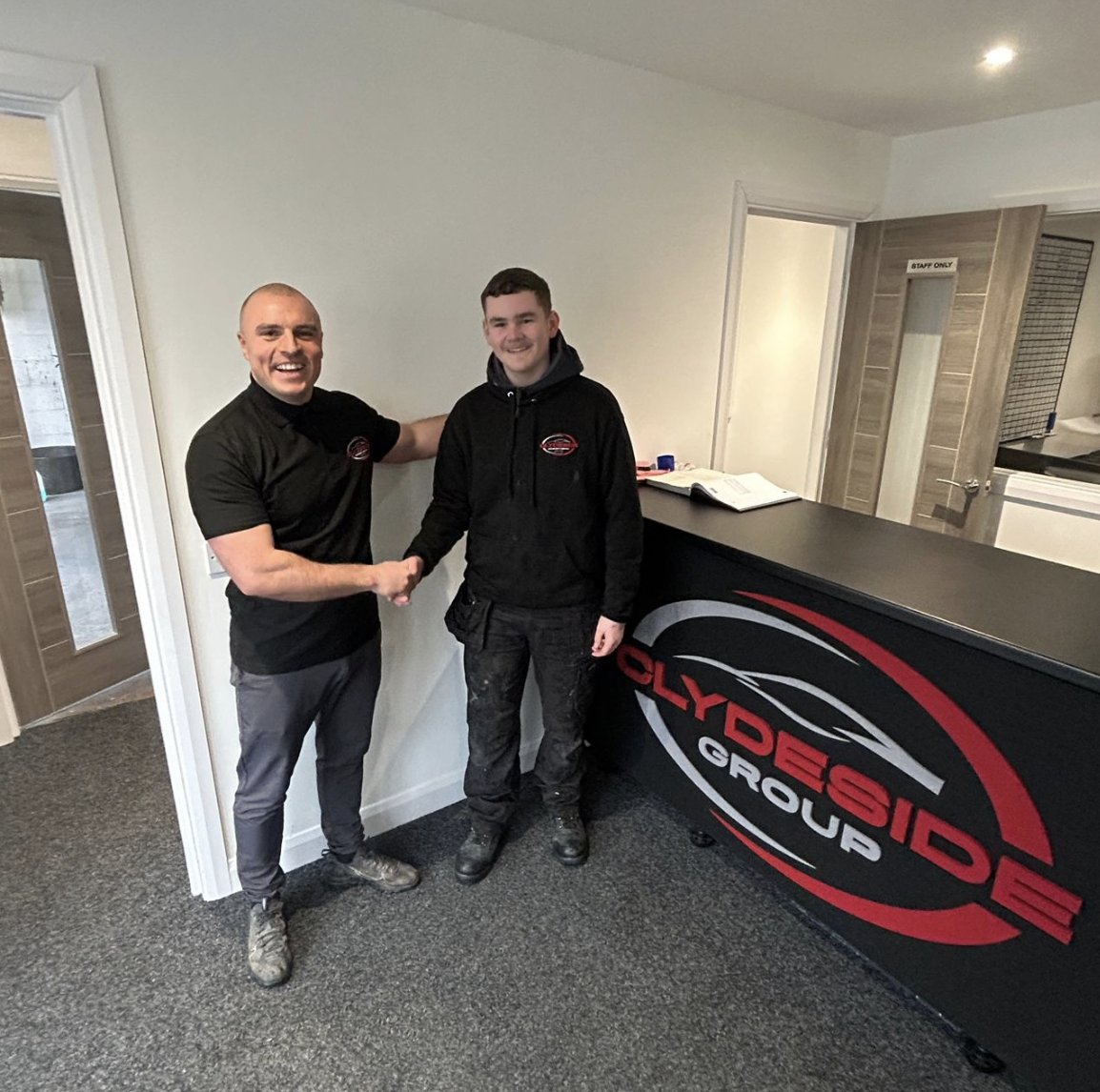 Amazing to see Lewis successfully secure a full-time role with @clydesideaccident in Yoker, a valued partner over the past five years! After 12 weeks of hard work, Lewis is the fifth trainee to complete placement with Clydeside ARC. Best of luck in your new role Lewis! #jobs