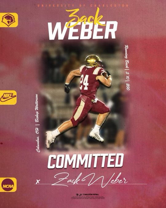 COMMITTED!!! #AGTG 
<a href="/coachtesch/">Michael Tesch</a> <a href="/CoachHBecker/">Hunter Becker</a> <a href="/UCWV_Football/">University of Charleston Football</a> <a href="/BWHSFootball1/">Watterson Football</a>