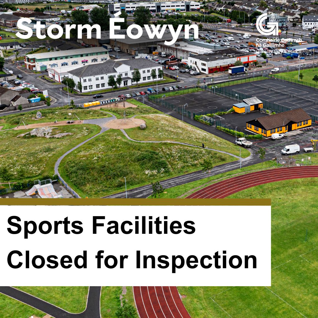 Eugene Dunleavy (Glenoaks) MUGA and Corrib Park MUGA will be closed until further notice due to damaged surfaces/ fencing.
Other GCC pitches/ facilities are closed until Wednesday pending inspections tomorrow.
Facilities will open if they are not damaged.