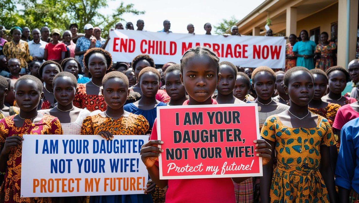 Uganda Parliamentary Forum To End CM&TP (@_upfct) on Twitter photo She’s your daughter, not your wife! This is the reality we’re fighting in Uganda. Join us in demanding accountability and action to end child marriage and teenage pregnancy. Our girls deserve education & protection, not exploitation. <a href="/LuckyMbabazi/">Lucky Mbabazi</a> <a href="/UNFPAUganda/">UNFPA Uganda</a> <a href="/PlanUganda/">Plan International Uganda</a> She’s your daughter, not your wife! This is the reality we’re fighting in Uganda. Join us in demanding accountability and action to end child marriage and teenage pregnancy. Our girls deserve education & protection, not exploitation. <a href="/LuckyMbabazi/">Lucky Mbabazi</a> <a href="/UNFPAUganda/">UNFPA Uganda</a> <a href="/PlanUganda/">Plan International Uganda</a>