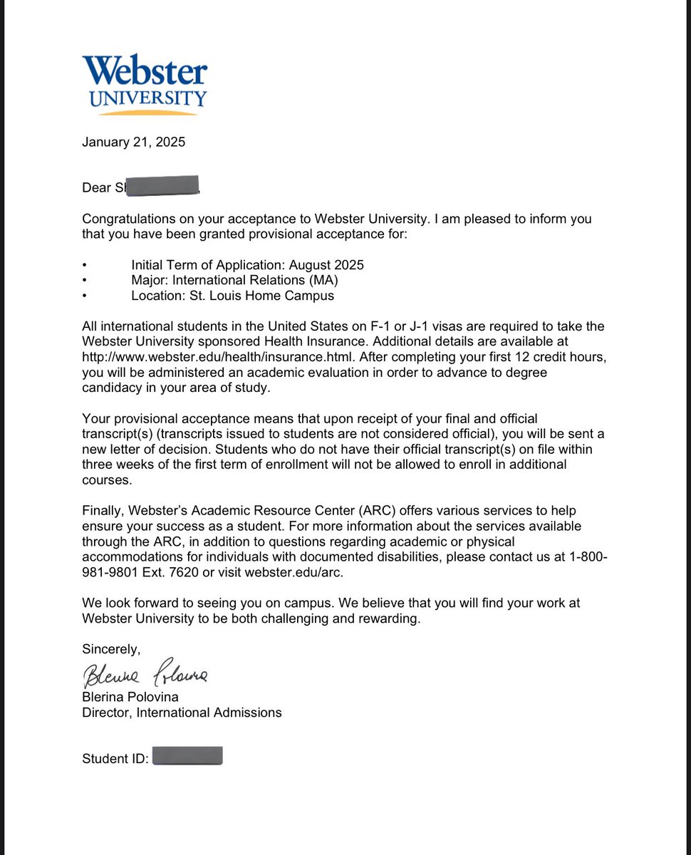 Joaulos's tweet photo. Congratulations to our client who got admitted to Webster University!! Wishing you safe travels to the US πΊπΈπ«
#WebsterUniversity #StudyAbroad #USBound https://t.co/mD1cgBsyGv