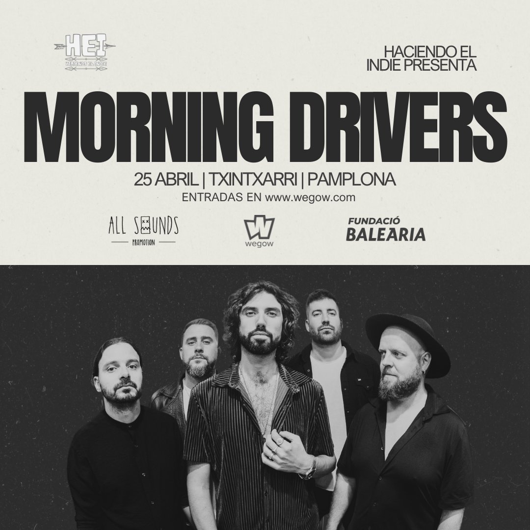 Morning Drivers (@morningdrivers) on Twitter photo Aúpa! Añadimos nueva fecha y ciudad a la gira de 'No Todo Tiene Un Final' 🛰️ ¡Pamplona! nos vemos en abril junto a <a href="/haciendoelindie/">haciendoelindie</a> 🏹
Podéis haceros con vuestra entrada en el siguiente enlace:
wegow.com/es/conciertos/…
¡Agur! ©️ Aúpa! Añadimos nueva fecha y ciudad a la gira de 'No Todo Tiene Un Final' 🛰️ ¡Pamplona! nos vemos en abril junto a <a href="/haciendoelindie/">haciendoelindie</a> 🏹
Podéis haceros con vuestra entrada en el siguiente enlace:
wegow.com/es/conciertos/…
¡Agur! ©️