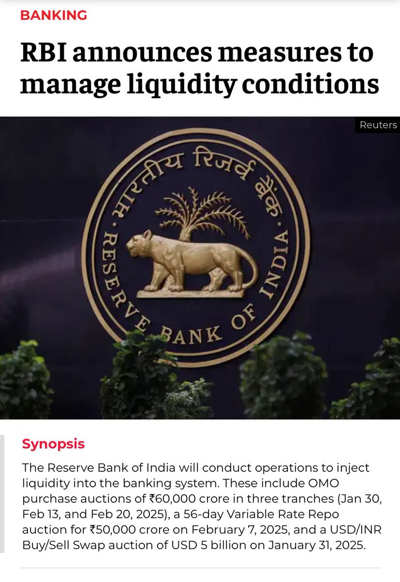 RBI to inject liquidity into the banking system.