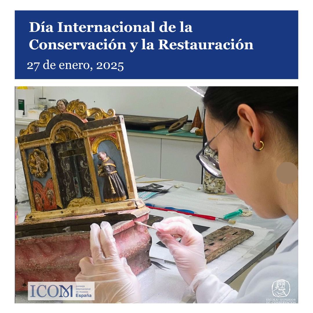 ICOMEsp (@icomesp) on Twitter photo 🔎Hoy 27 de enero se celebra el 𝗗í𝗮 𝗜𝗻𝘁𝗲𝗿𝗻𝗮𝗰𝗶𝗼𝗻𝗮l 𝗱𝗲𝗹 𝗖𝗼𝗻𝘀𝗲𝗿𝘃𝗮𝗱𝗼𝗿-𝗥𝗲𝘀𝘁𝗮𝘂𝗿𝗮𝗱𝗼𝗿
🖌️Esta fecha se establece en el XVIII Congreso Int. de Conservación y Restauración de Bienes Culturales de Granada, 2011.
📸: <a href="/escolaconservac/">escola.conservacion</a>
#27EDíaCR 🔎Hoy 27 de enero se celebra el 𝗗í𝗮 𝗜𝗻𝘁𝗲𝗿𝗻𝗮𝗰𝗶𝗼𝗻𝗮l 𝗱𝗲𝗹 𝗖𝗼𝗻𝘀𝗲𝗿𝘃𝗮𝗱𝗼𝗿-𝗥𝗲𝘀𝘁𝗮𝘂𝗿𝗮𝗱𝗼𝗿
🖌️Esta fecha se establece en el XVIII Congreso Int. de Conservación y Restauración de Bienes Culturales de Granada, 2011.
📸: <a href="/escolaconservac/">escola.conservacion</a>
#27EDíaCR
