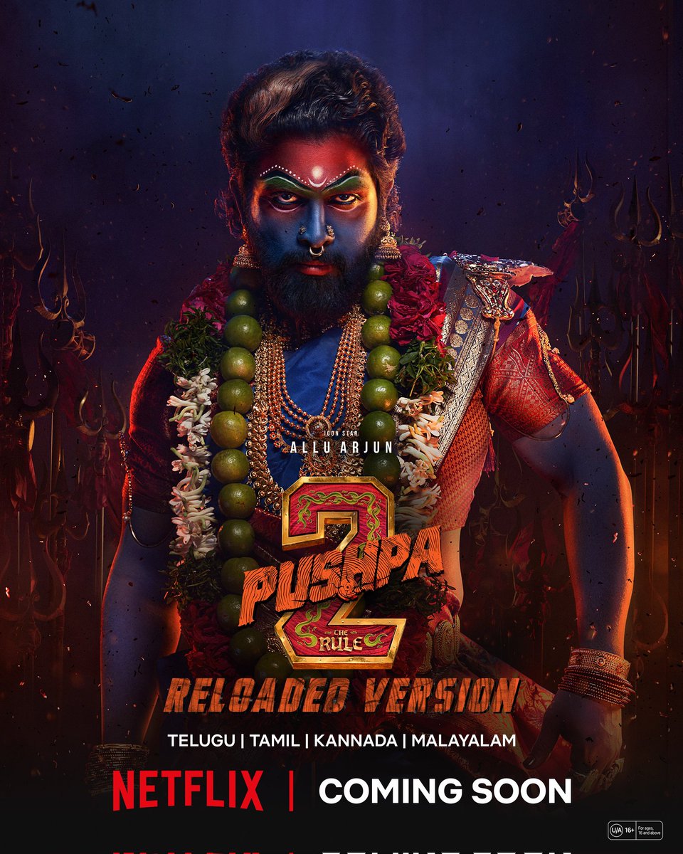 moviemanblogger's tweet photo. PUSHPA 2 RELOADED VERSION COMING SOON ON NETFLIX (EXCEPT HINDI)
#kissik #Sreeleela #jatharascenes #massjathara #peelings #Pushpa2Reloaded #Pushpa2OnNetflix #Pushpa2OST #AlluArjun #RashmikaMandanna #fahadhfaasil #sukumar #Pushpa2TheRule #moviemanblogger
@moviemanblogger https://t.co/HgBRwppbZp