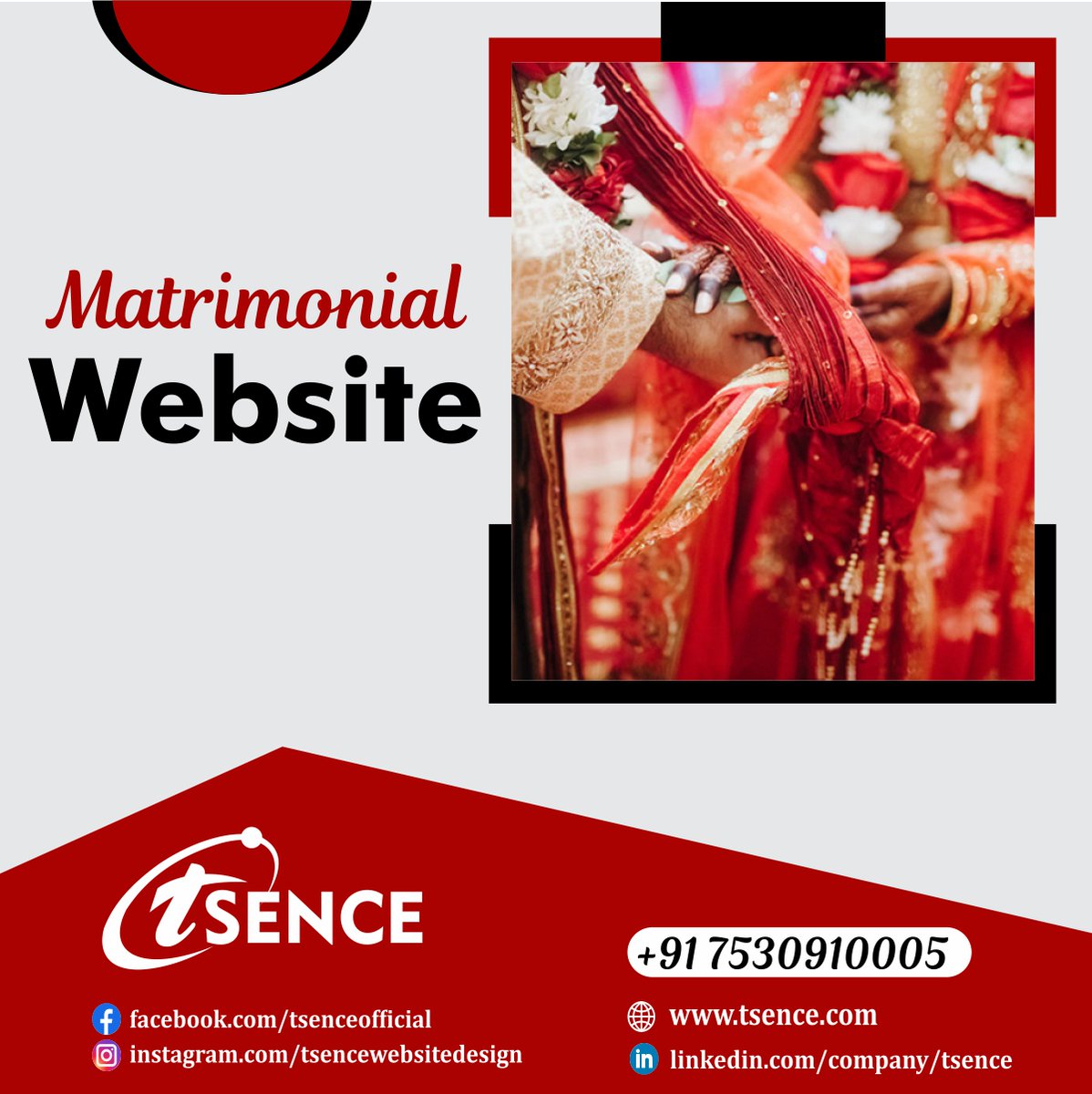 tsenceweb's tweet image. Looking to launch a successful matrimonial website? #Tsence is your trusted partner! We design user-friendly platforms with advanced features like profile matching, secure data handling, and seamless navigation. Attract your target audience and connect hearts effortlessly.