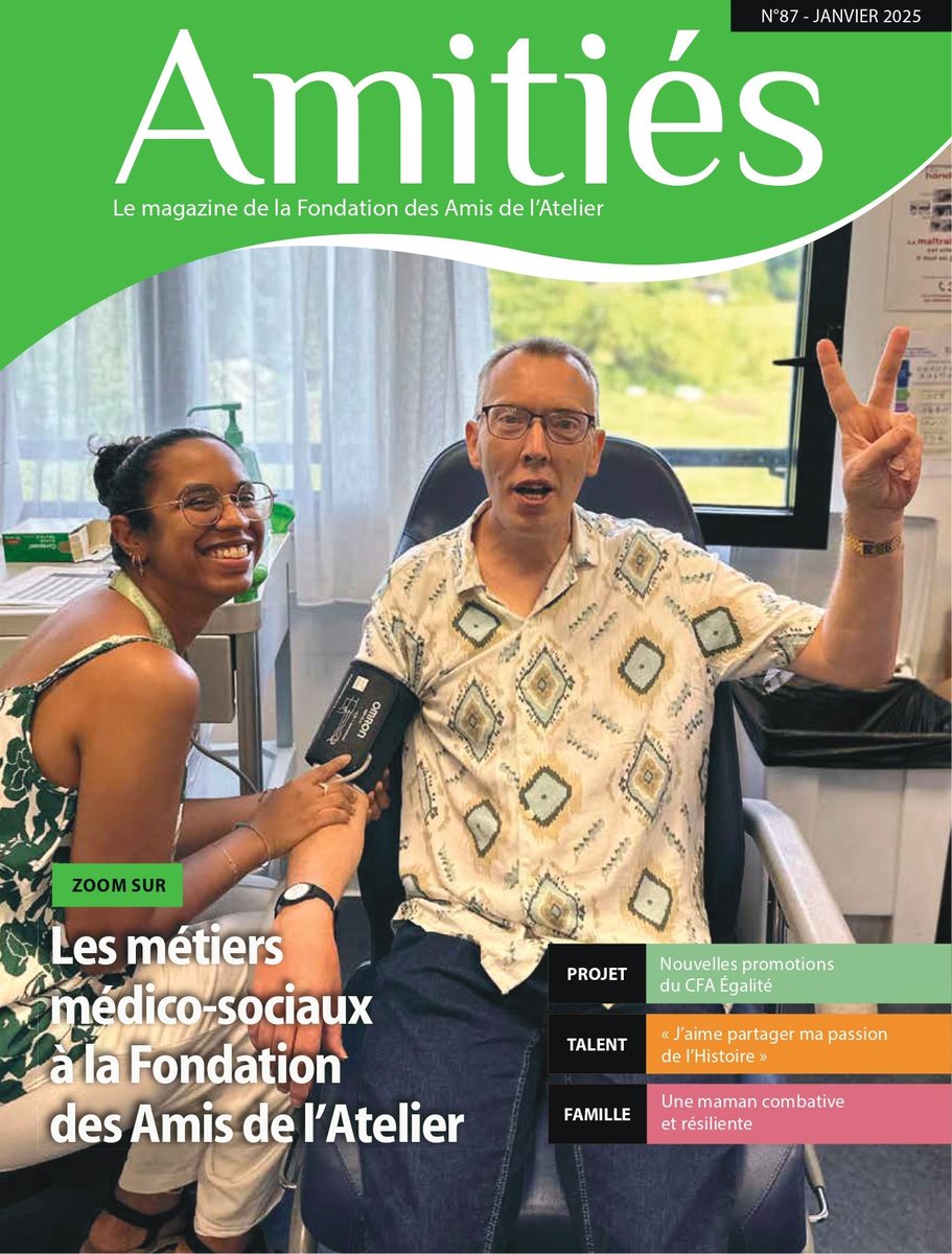 Votre nouveau numéro du #magazine #Amitiés est en ligne ! Spécial :  « Les métiers médico-sociaux à la Fondation des Amis de l'Atelier ». 
💻Lire en ligne : bit.ly/FAA_publicatio…
Inscrivez-vous ici : bit.ly/Amities et recevez nos  numéros gratuitement
#handicap