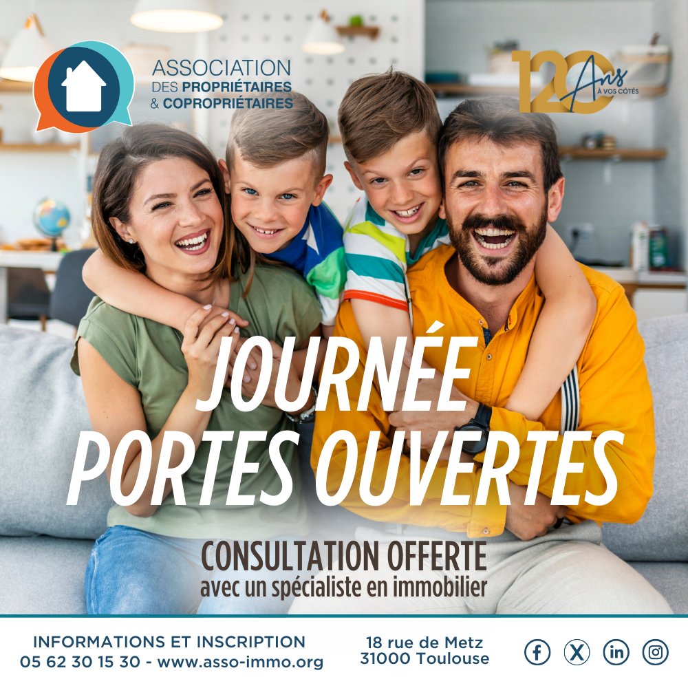 👥 Rencontrez #GRATUITEMENT un spécialiste en immobilier qui pourra répondre à vos questions lors de notre Journée Portes Ouvertes du Jeudi 6 de 9h30 à 18h30, dans nos locaux 18 rue de Metz à Toulouse ! Infos et inscription : lnkd.in/dT3Pwt6y